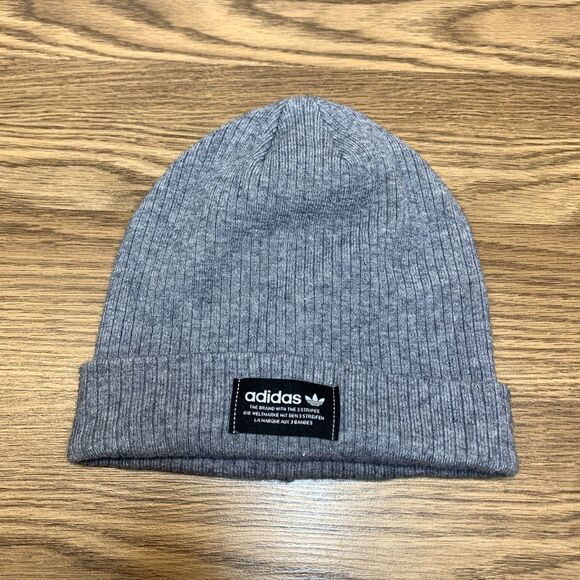 Adidas Originals Mens OSFA One Size Fits All Ribbed Beanie Retro Style - Picture 1 of 5